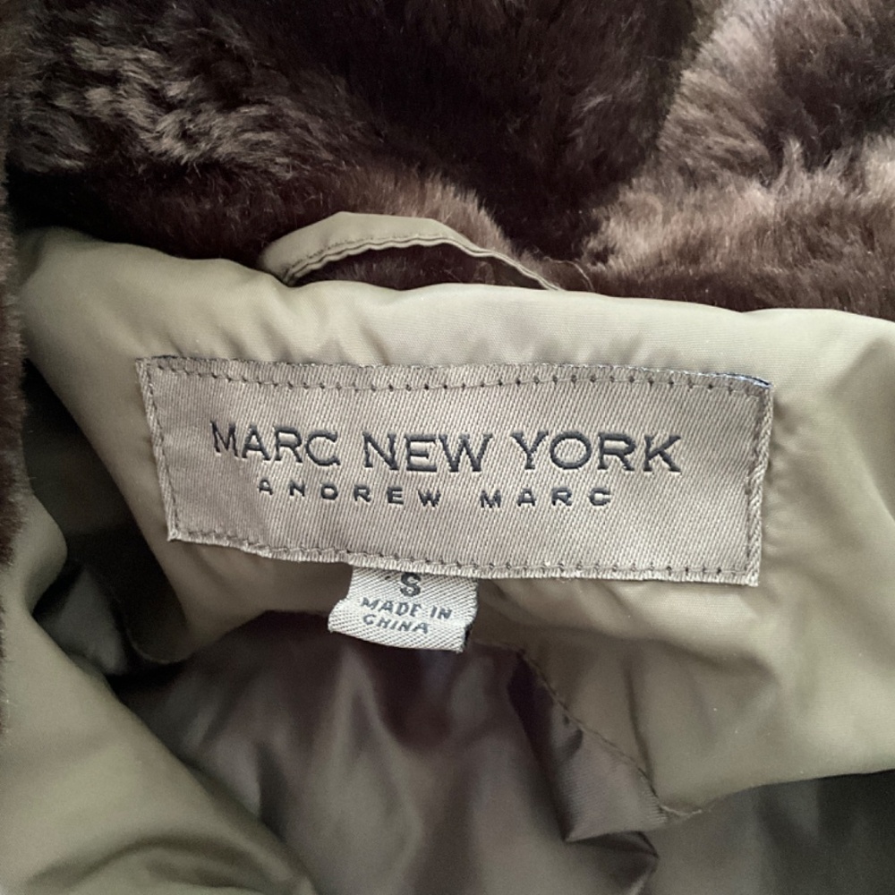 MARC NEW YORK Quilted Hooded Jacket Small Olive Brown - Picture 2 of 12